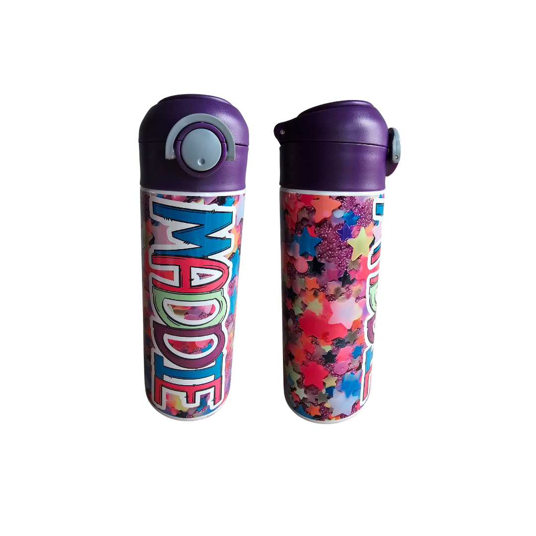 Glitter Stars Personalized Water Bottle