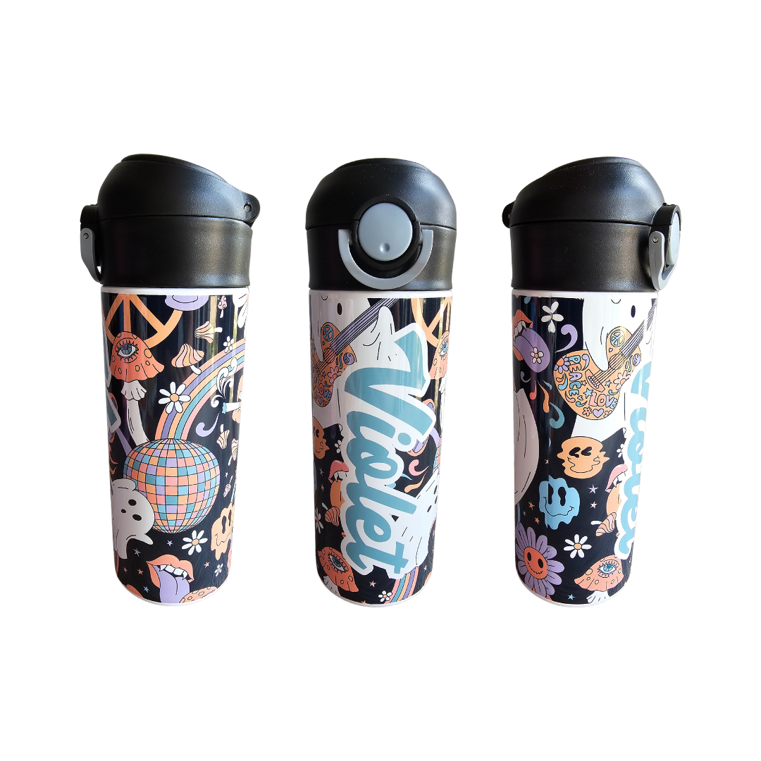 Retro Girly Halloween - 12 oz Water Bottle