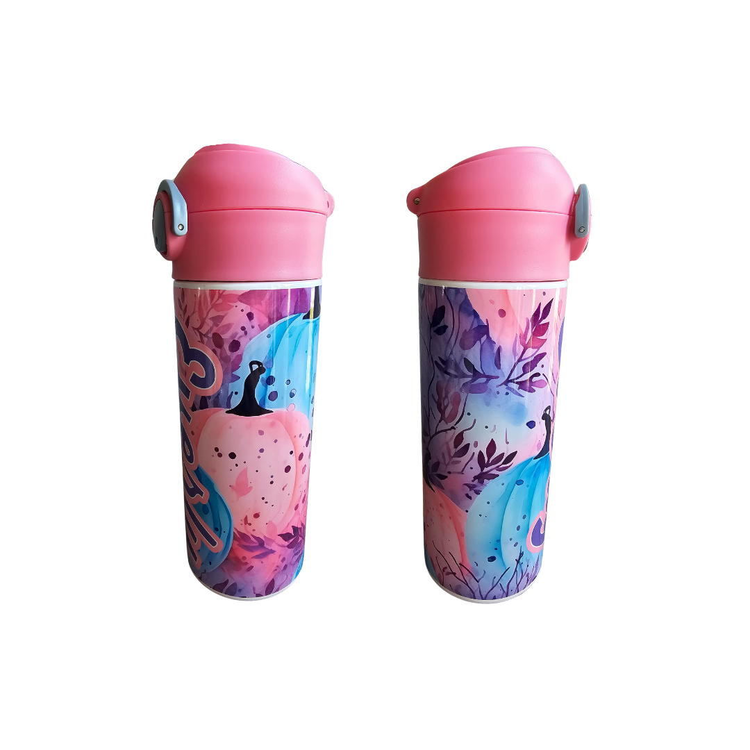 Girly Watercolor Pumpkins - 12 oz Water Bottle