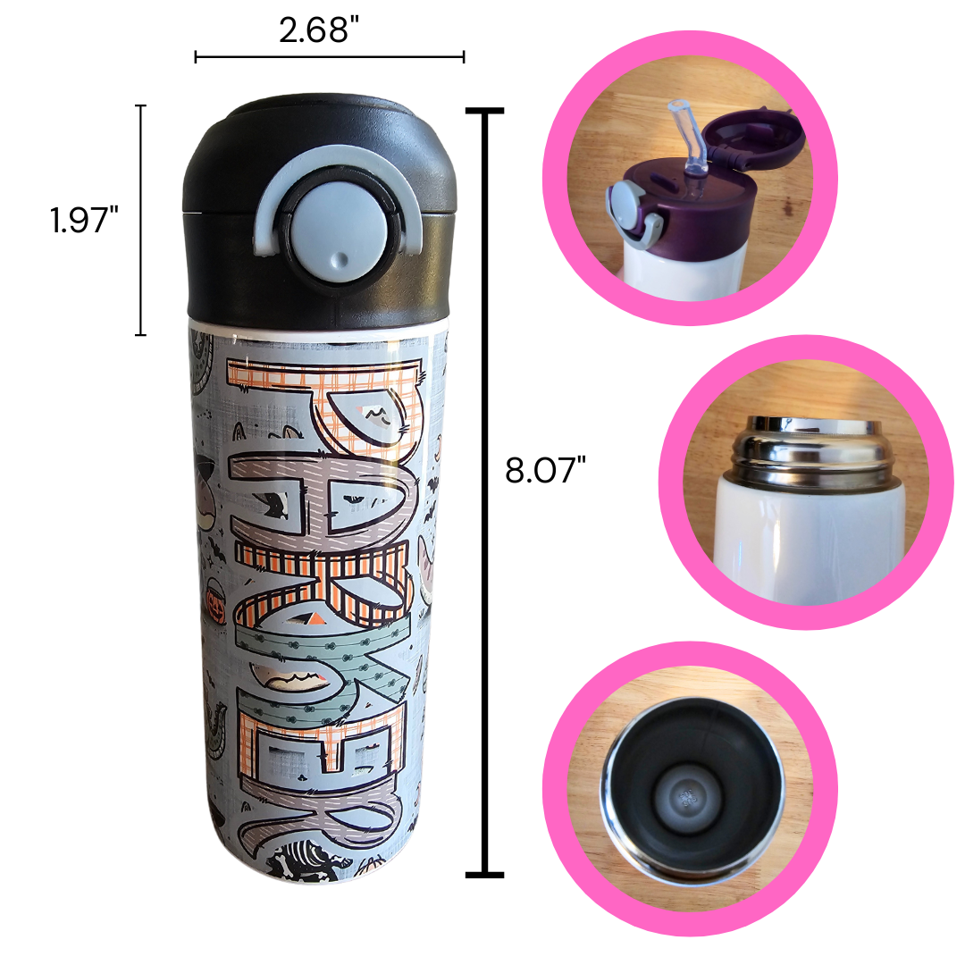 Halloween Dinos 12 oz Water Bottle