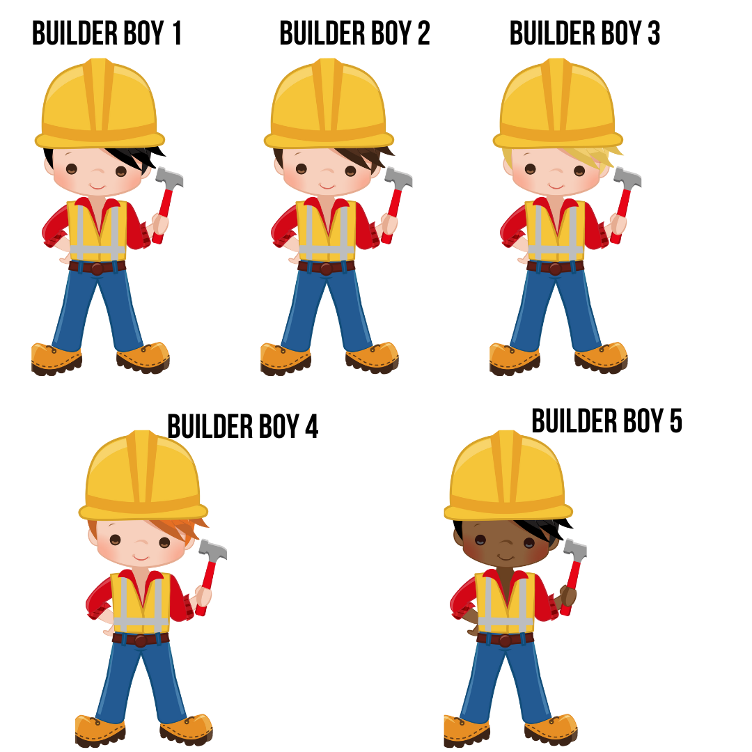 Construction Boy Cut Out Ornament Personalized