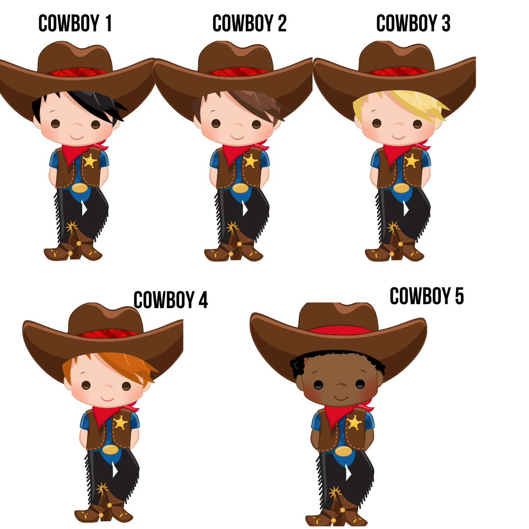 Cowboy Cut Out Ornament Personalized