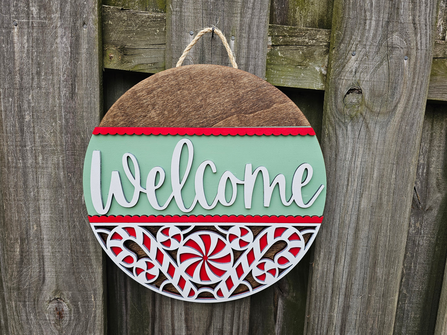 Welcome Candy Candy Wooden Door Hanging Sign
