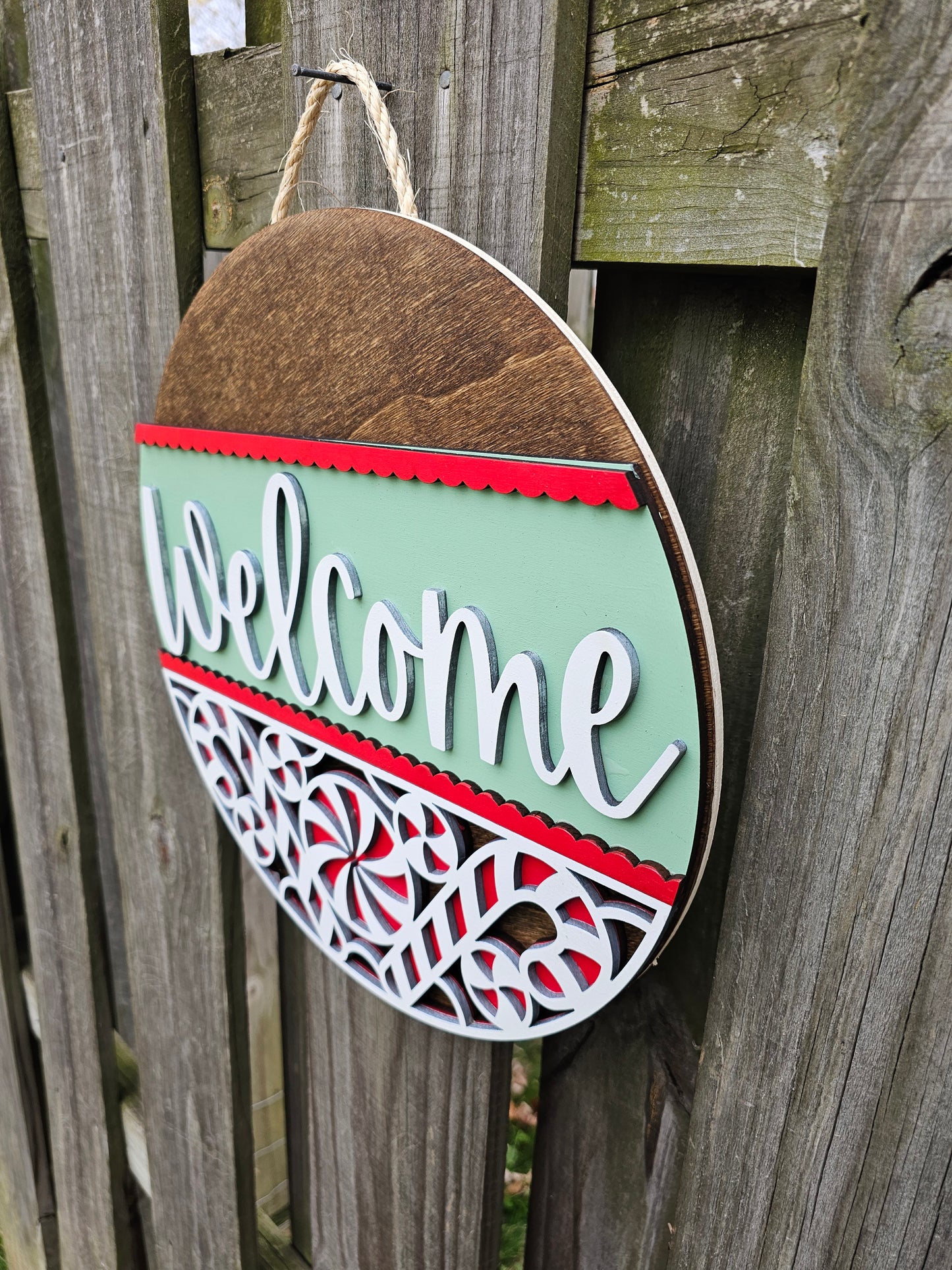 Welcome Candy Candy Wooden Door Hanging Sign