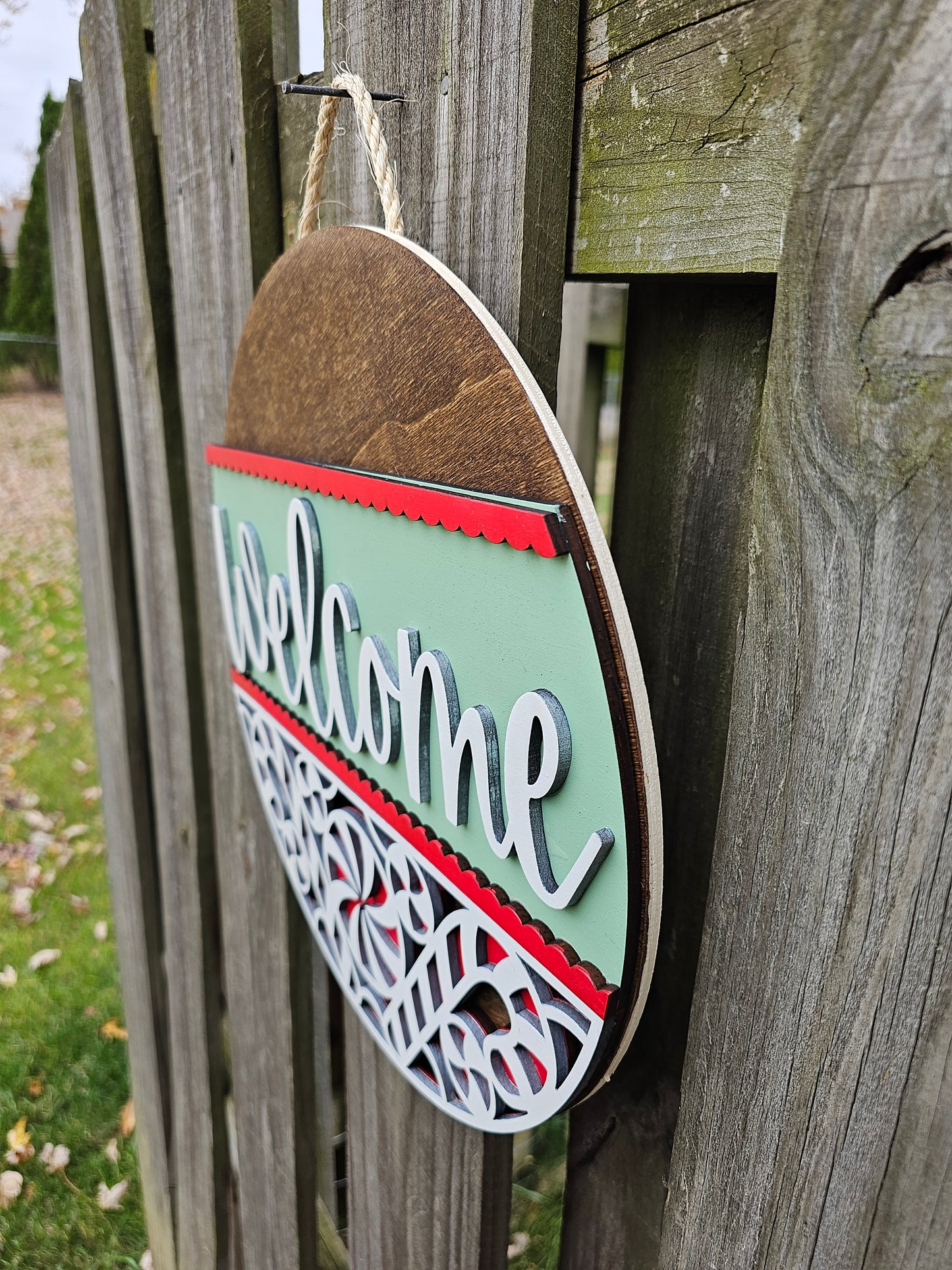 Welcome Candy Candy Wooden Door Hanging Sign