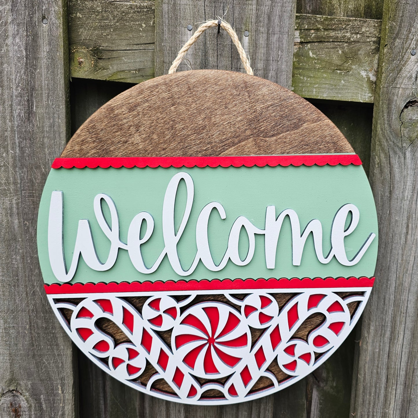 Welcome Candy Candy Wooden Door Hanging Sign