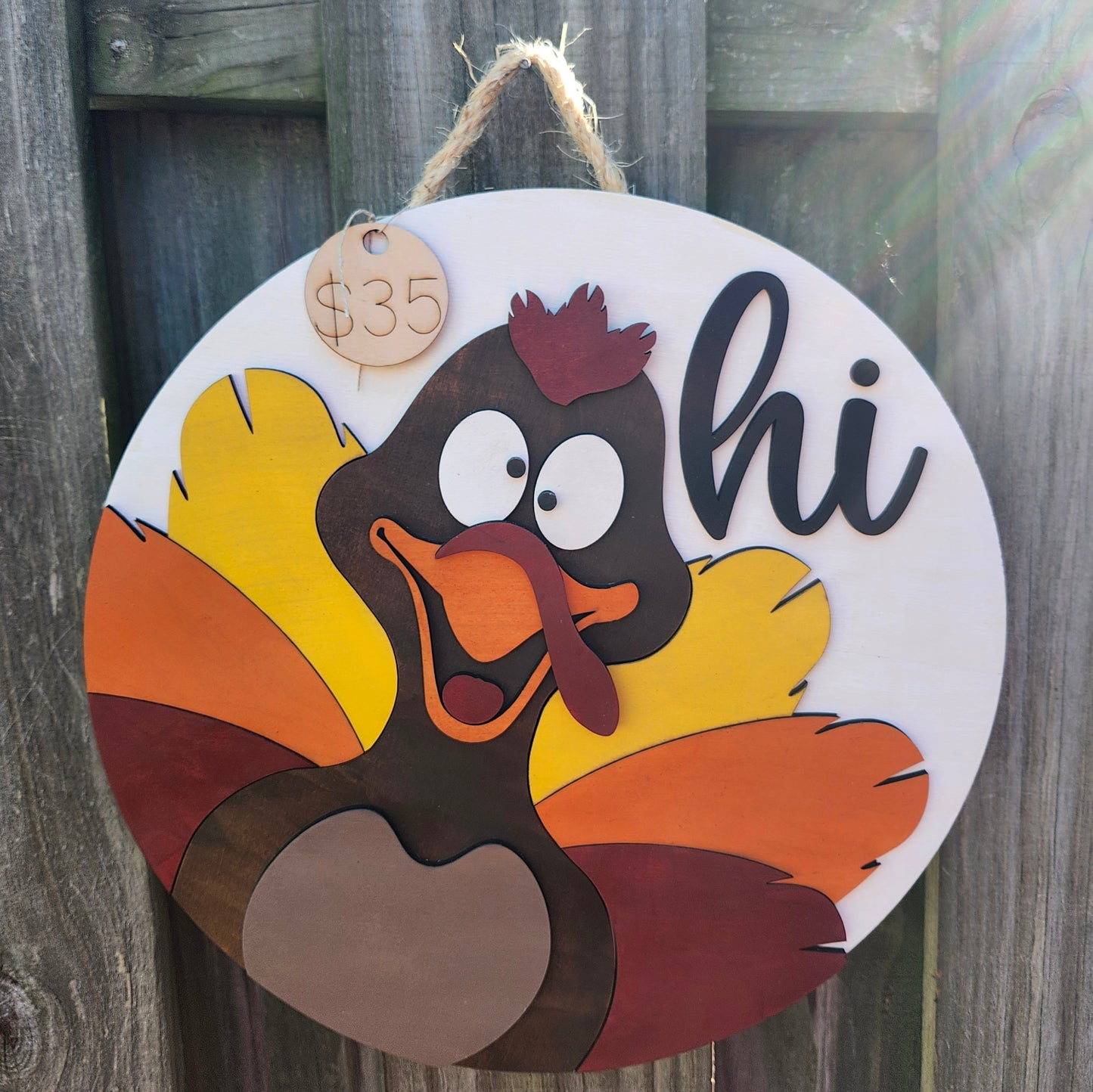 Turkey Wooden Door Hanging Sign