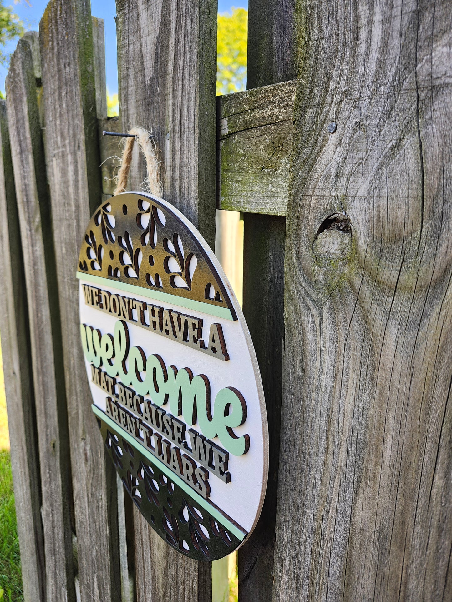 We Aren't Liars Wooden Door Hanging Sign