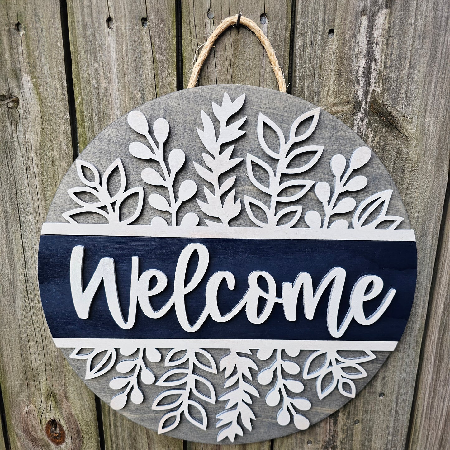 Welcome Wooden Door Hanging Sign