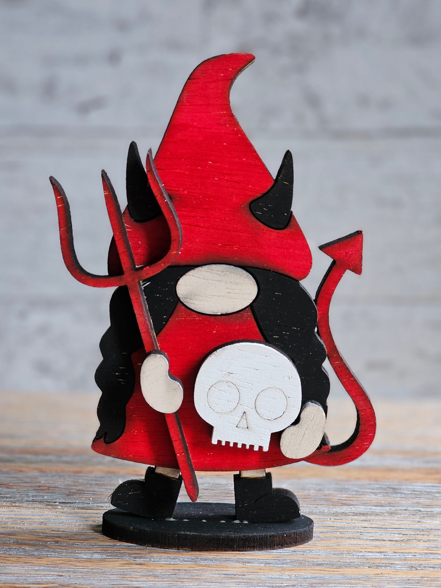 Devil Gnome with Skull - Halloween Gnome