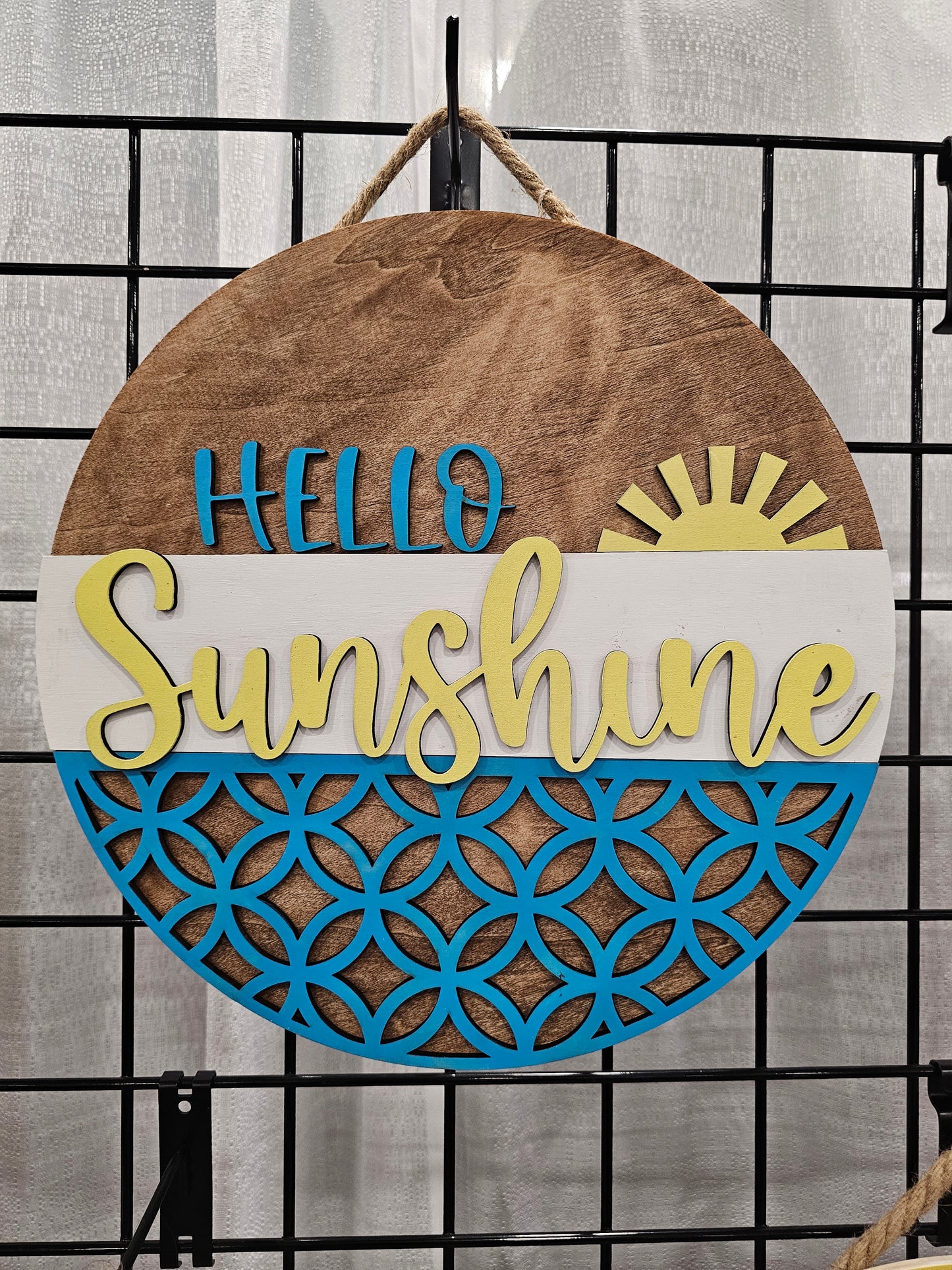 Hello Sunshine Wooden Door Hanging Sign