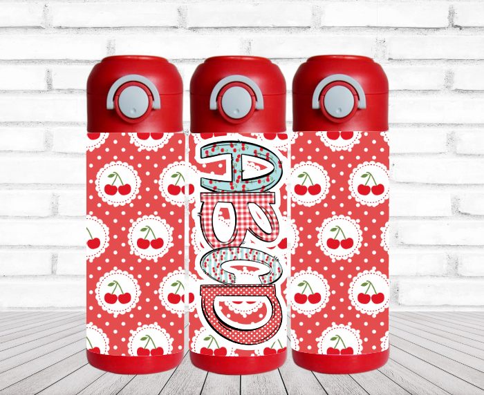 Cherries Flip Top Water Bottle - Personalized