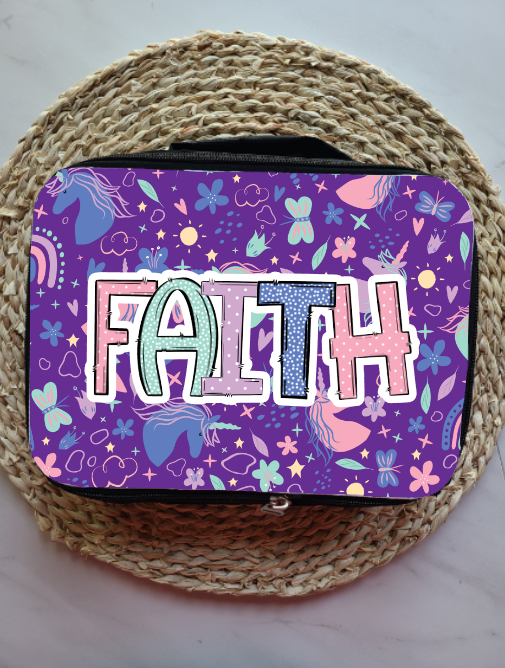 Purple Unicorn Personalized Lunch Bag