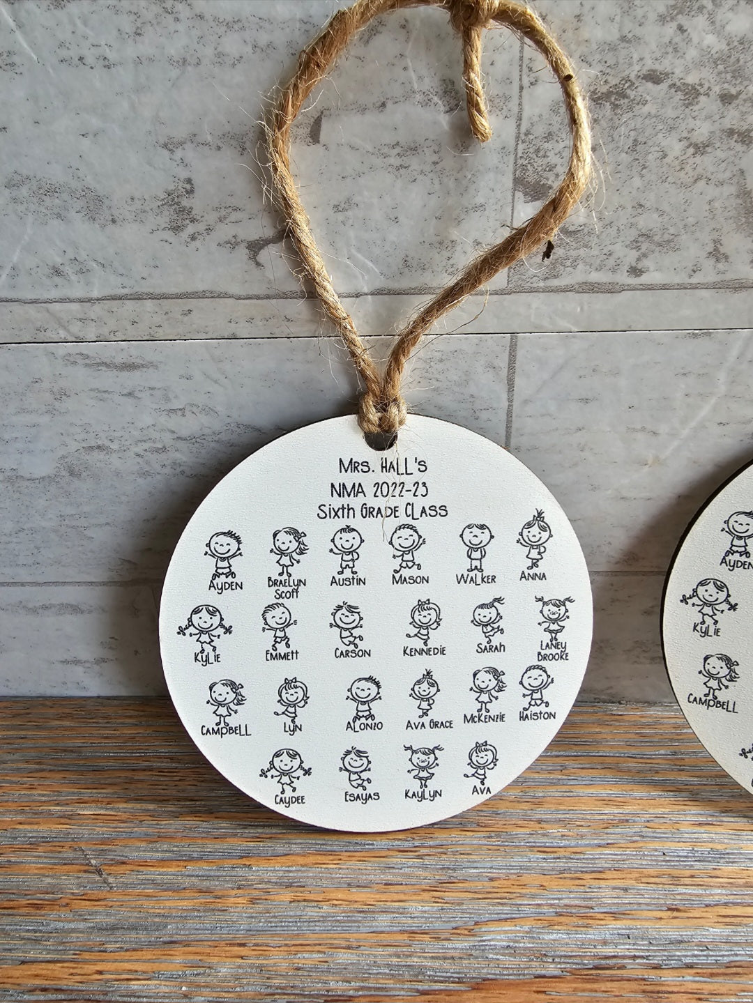 Class List Stick Figure Ornament