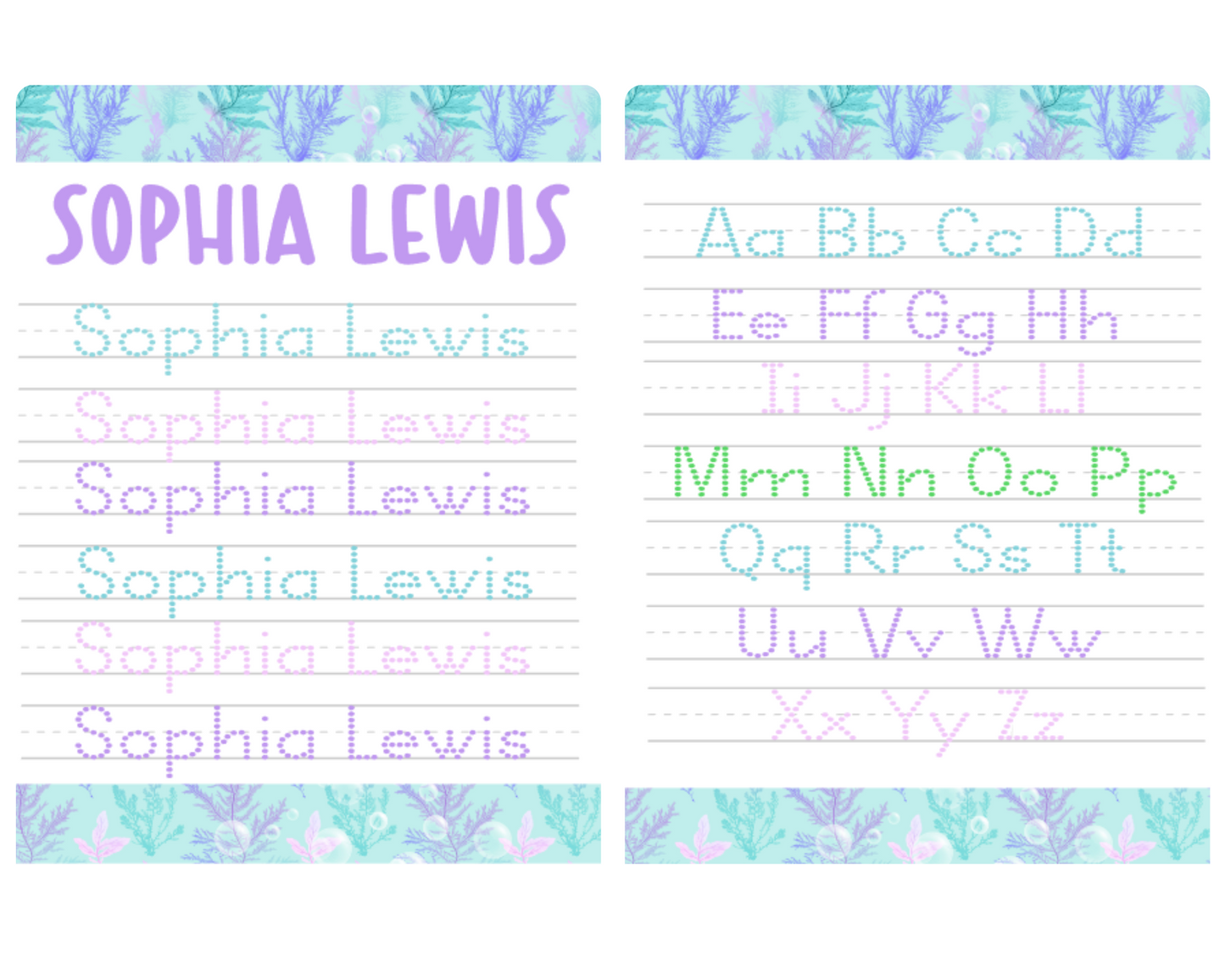 Pastel Bubbles Personalized Tracing Dry Erase Board