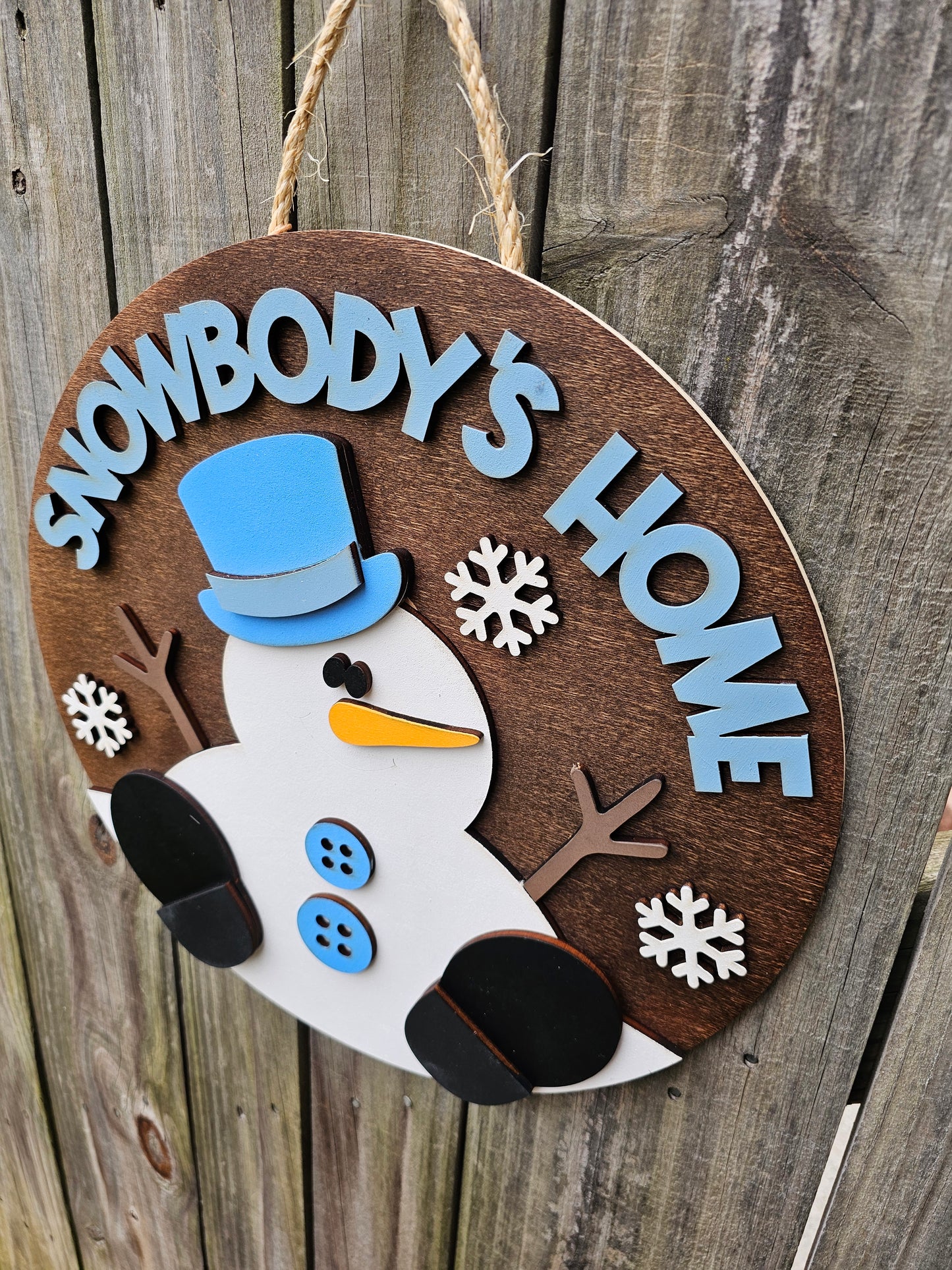 Snowbody's Home Snowman Wood Door Sign