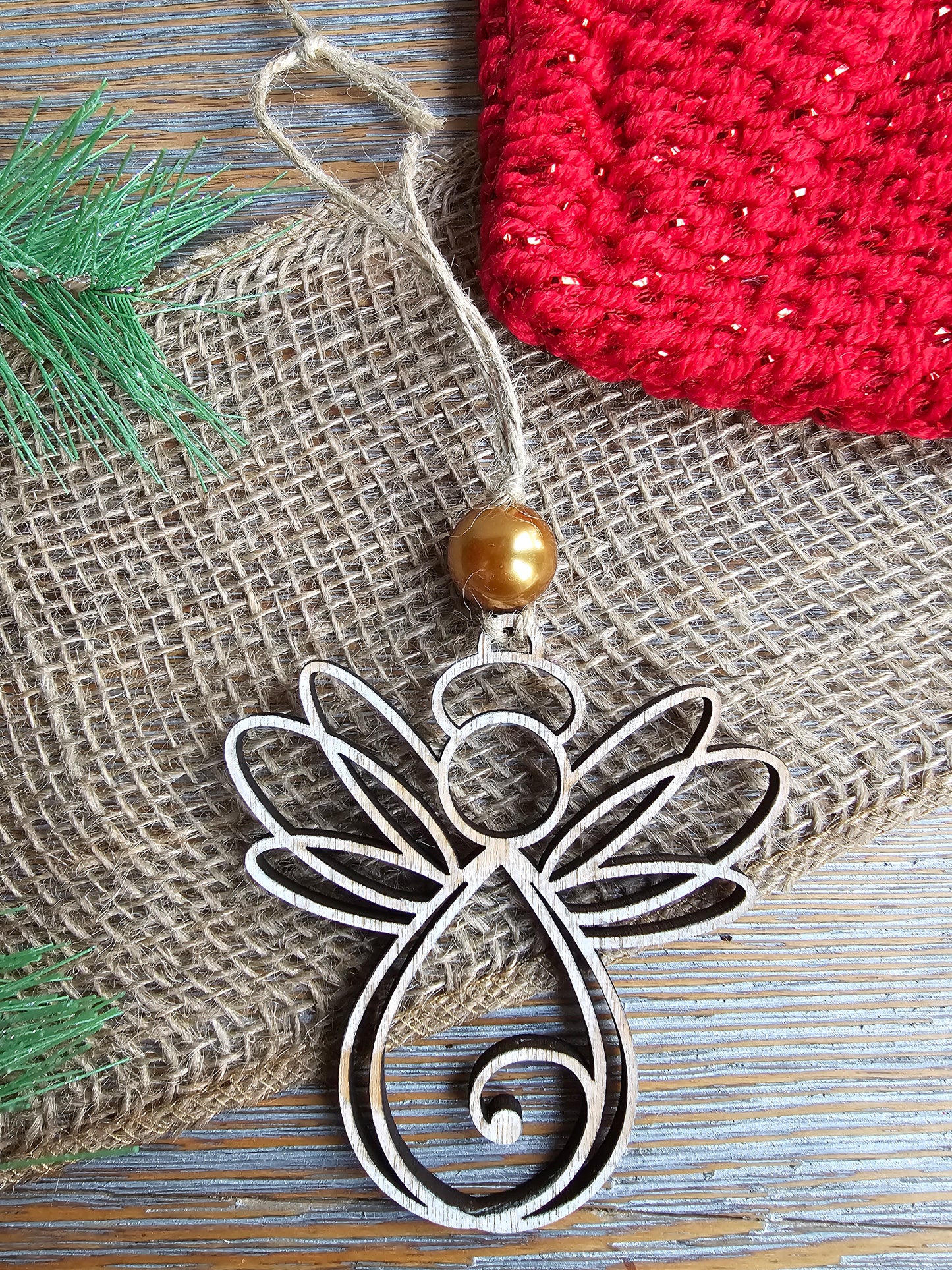 Laser Etched Angel Ornament