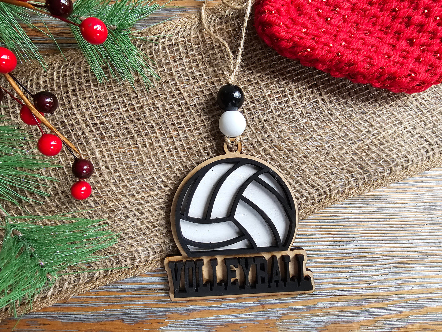 Volleyball Cut Out Ornament