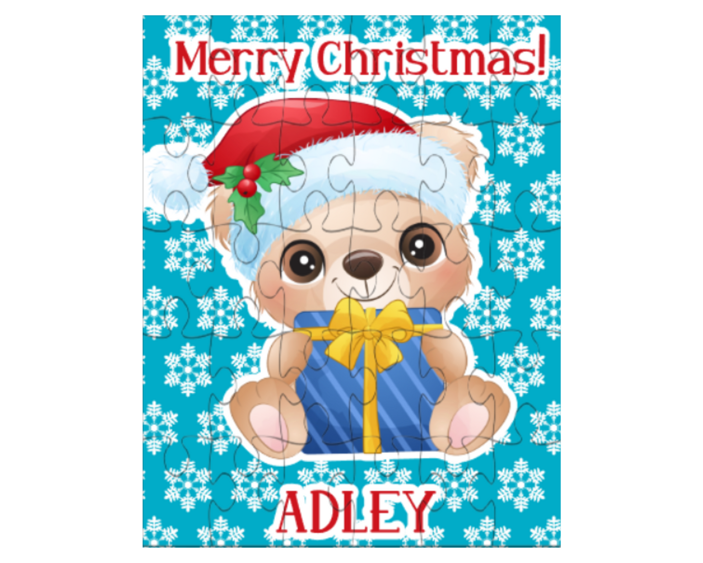 Christmas Bear Personalized Puzzle for Kids