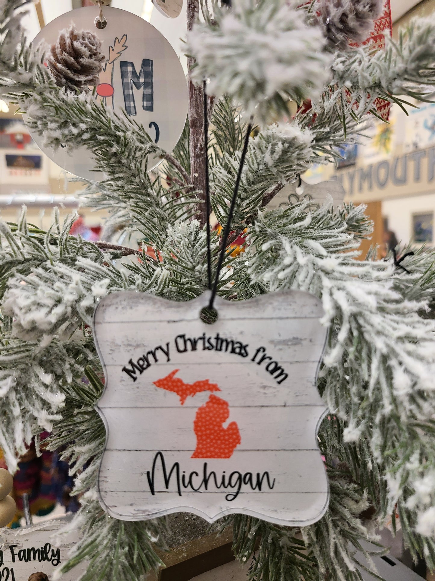 Merry Christmas from Michigan Christmas Ornament