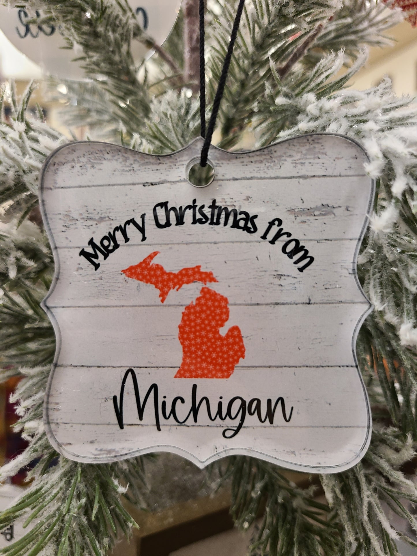 Merry Christmas from Michigan Christmas Ornament