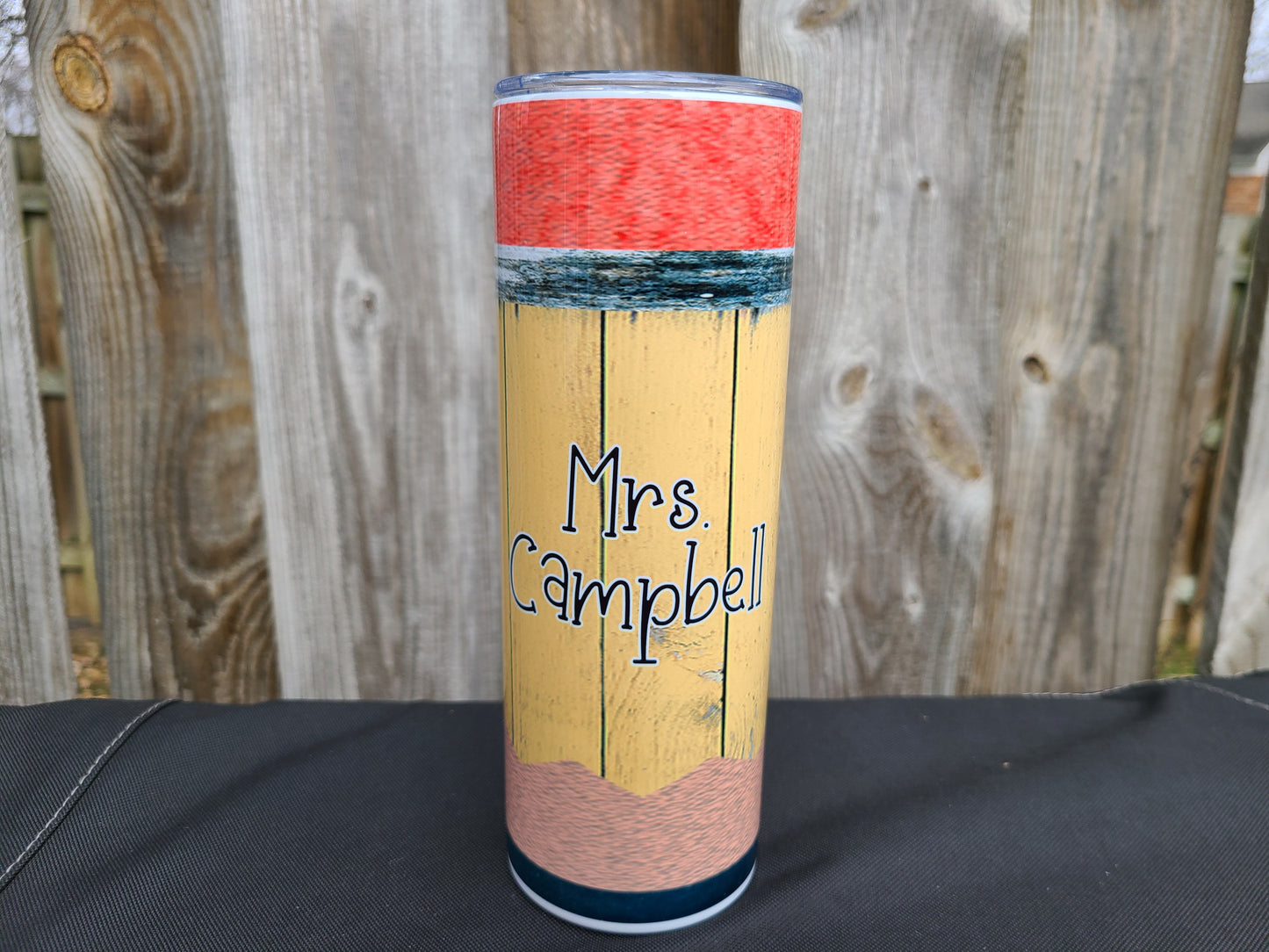 Personalized Teacher Pencil 20 oz Skinny Tumbler