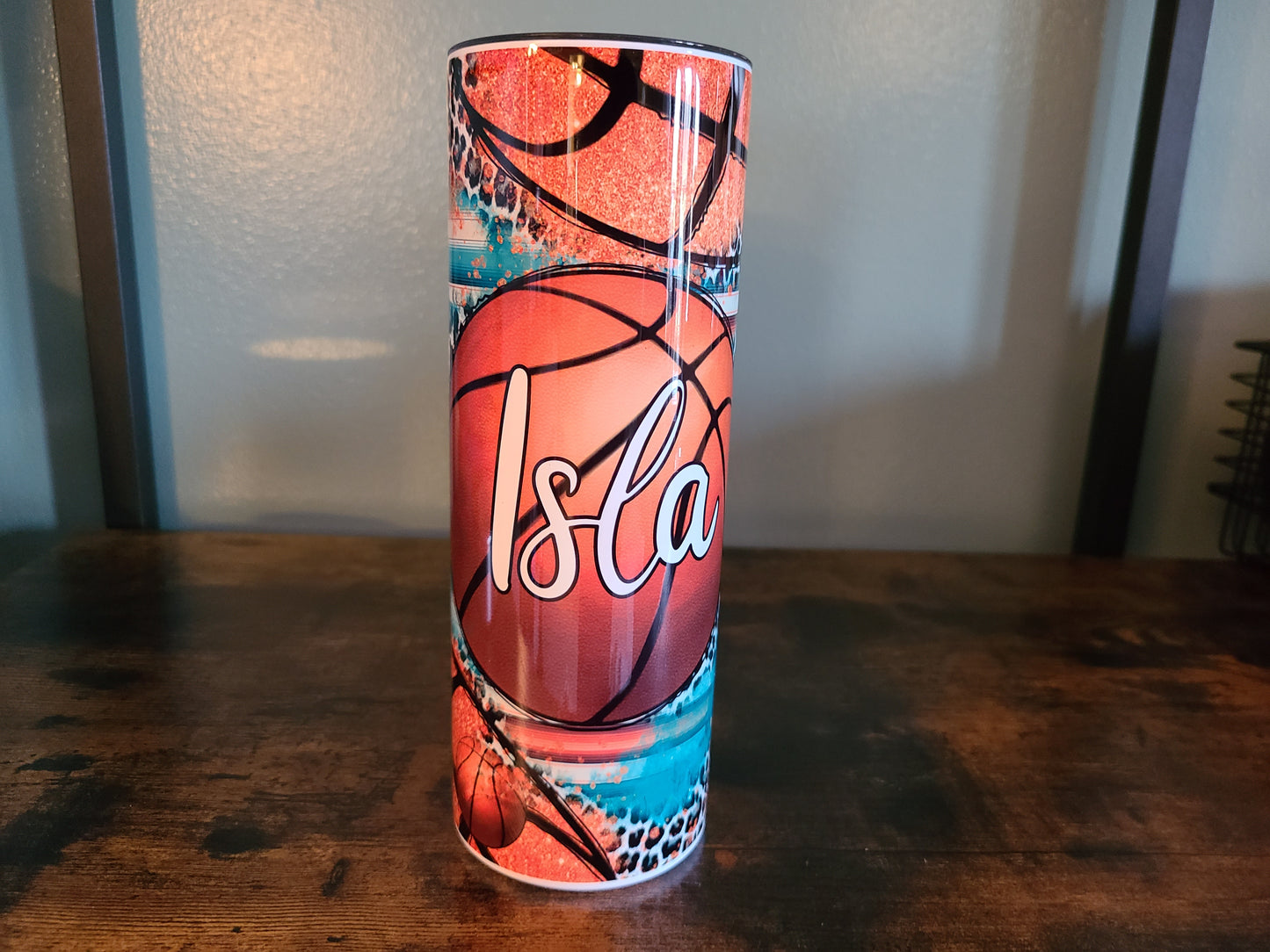 Basketball 20 oz Skinny Tumbler Personalized