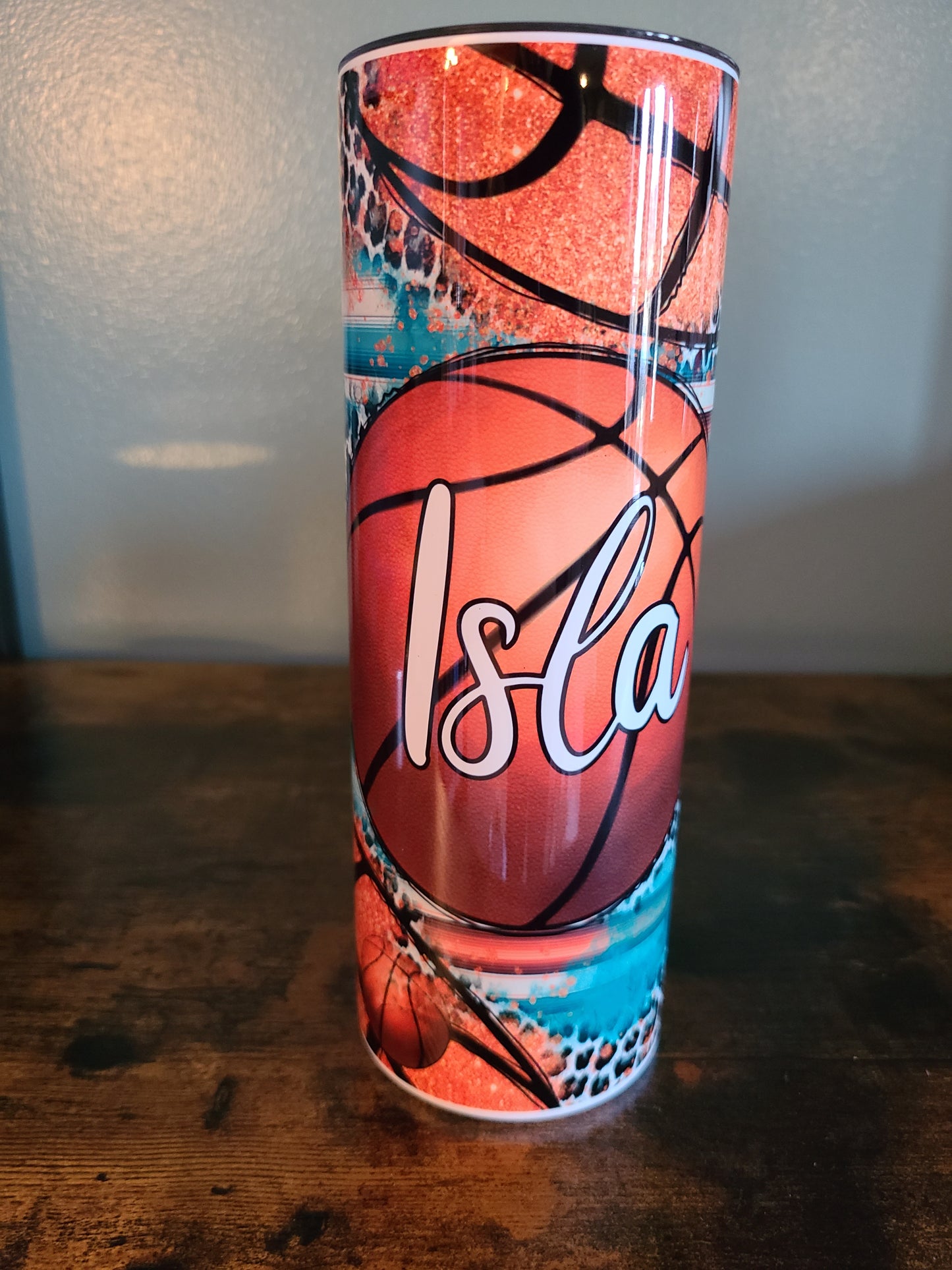 Basketball 20 oz Skinny Tumbler Personalized