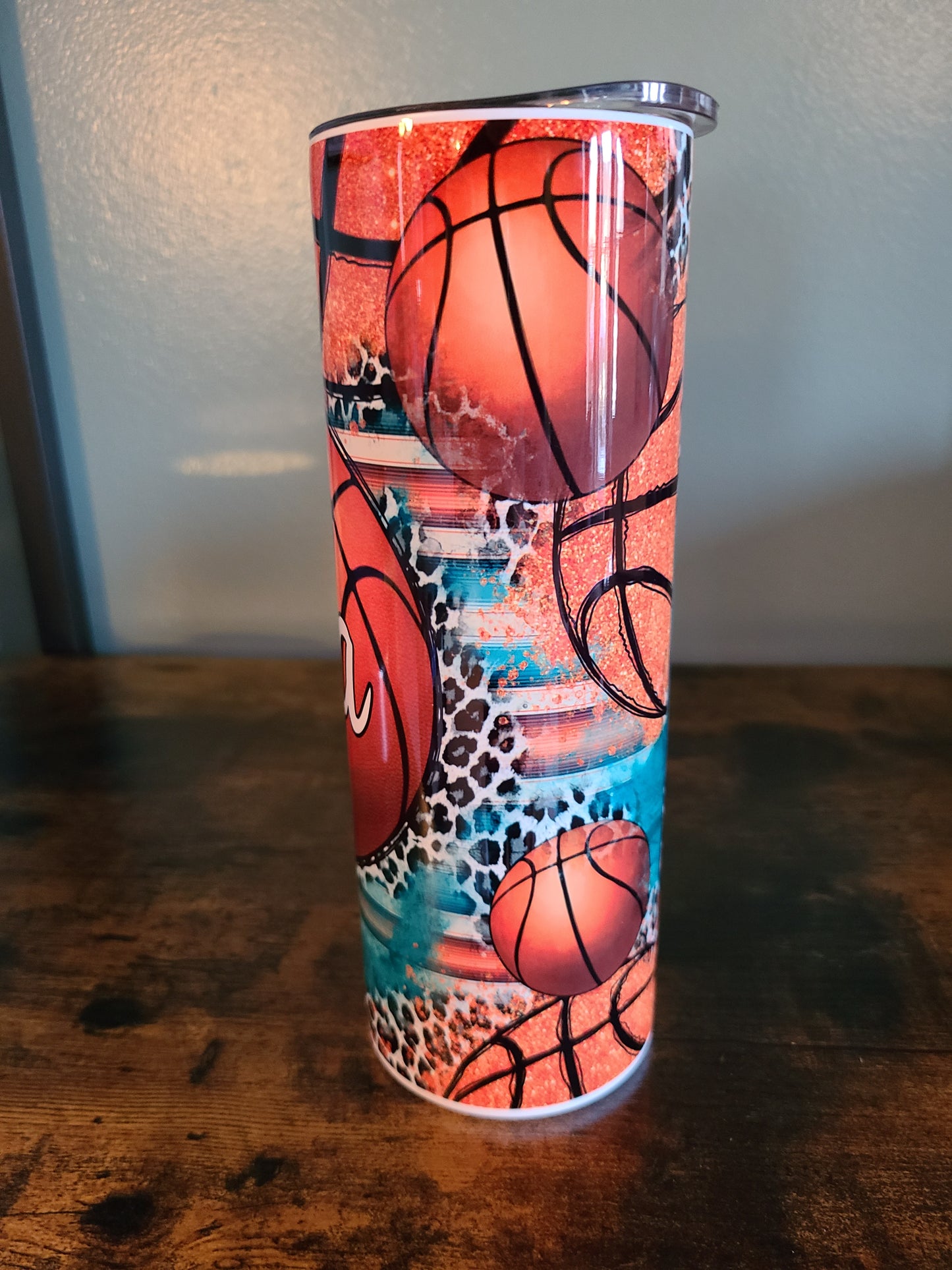 Basketball 20 oz Skinny Tumbler Personalized