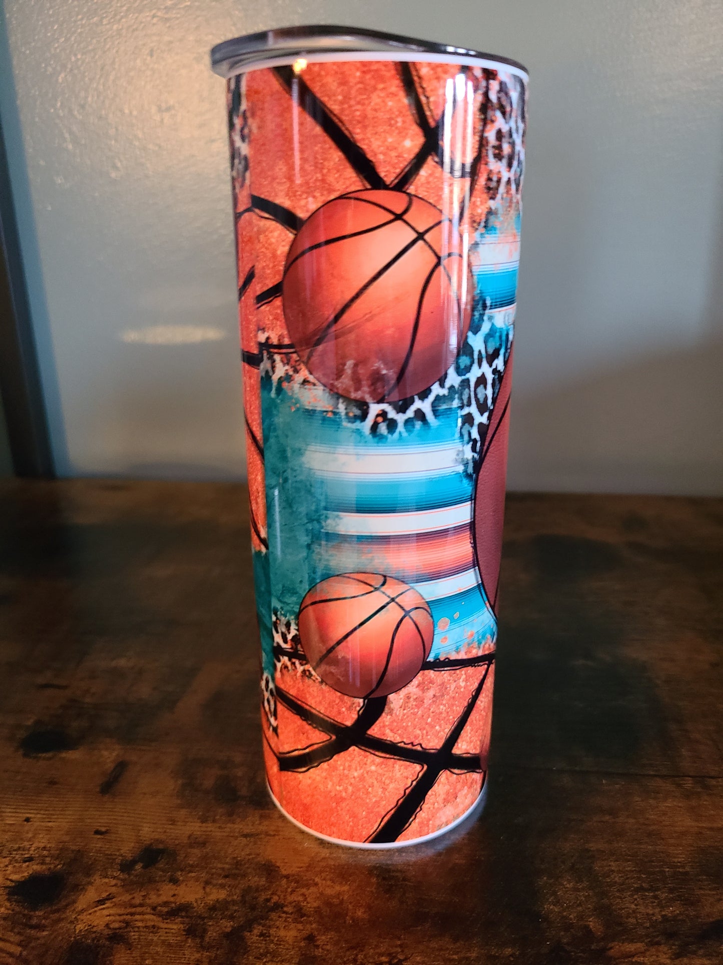Basketball 20 oz Skinny Tumbler Personalized