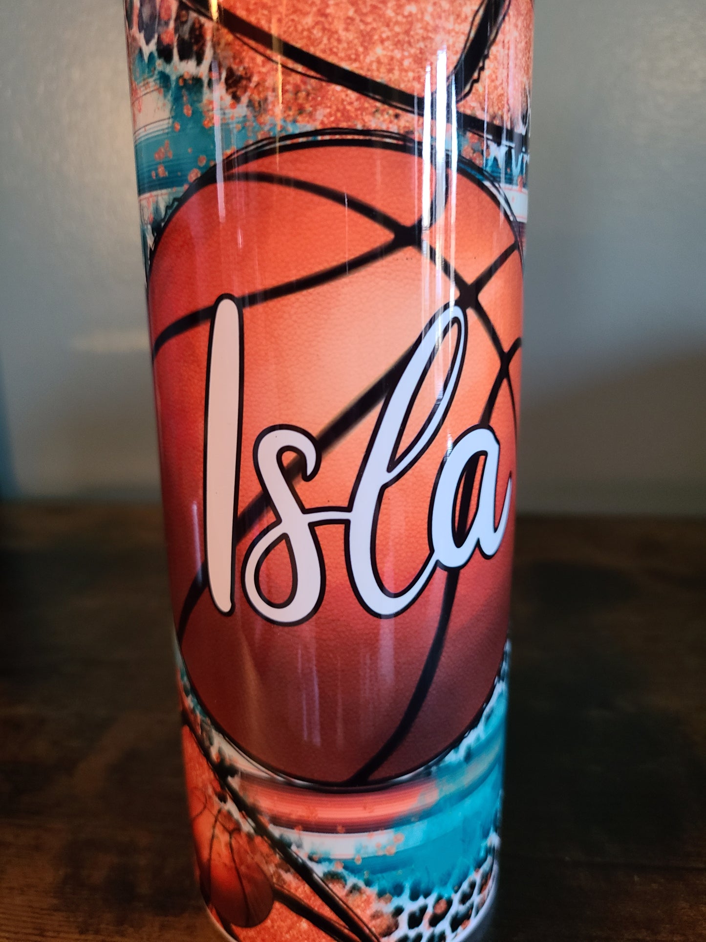 Basketball 20 oz Skinny Tumbler Personalized