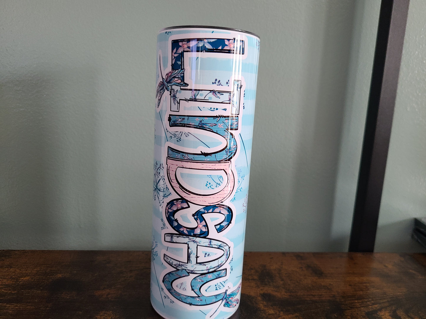 Dragonfly and Dandelions Personalized Skinny Tumbler