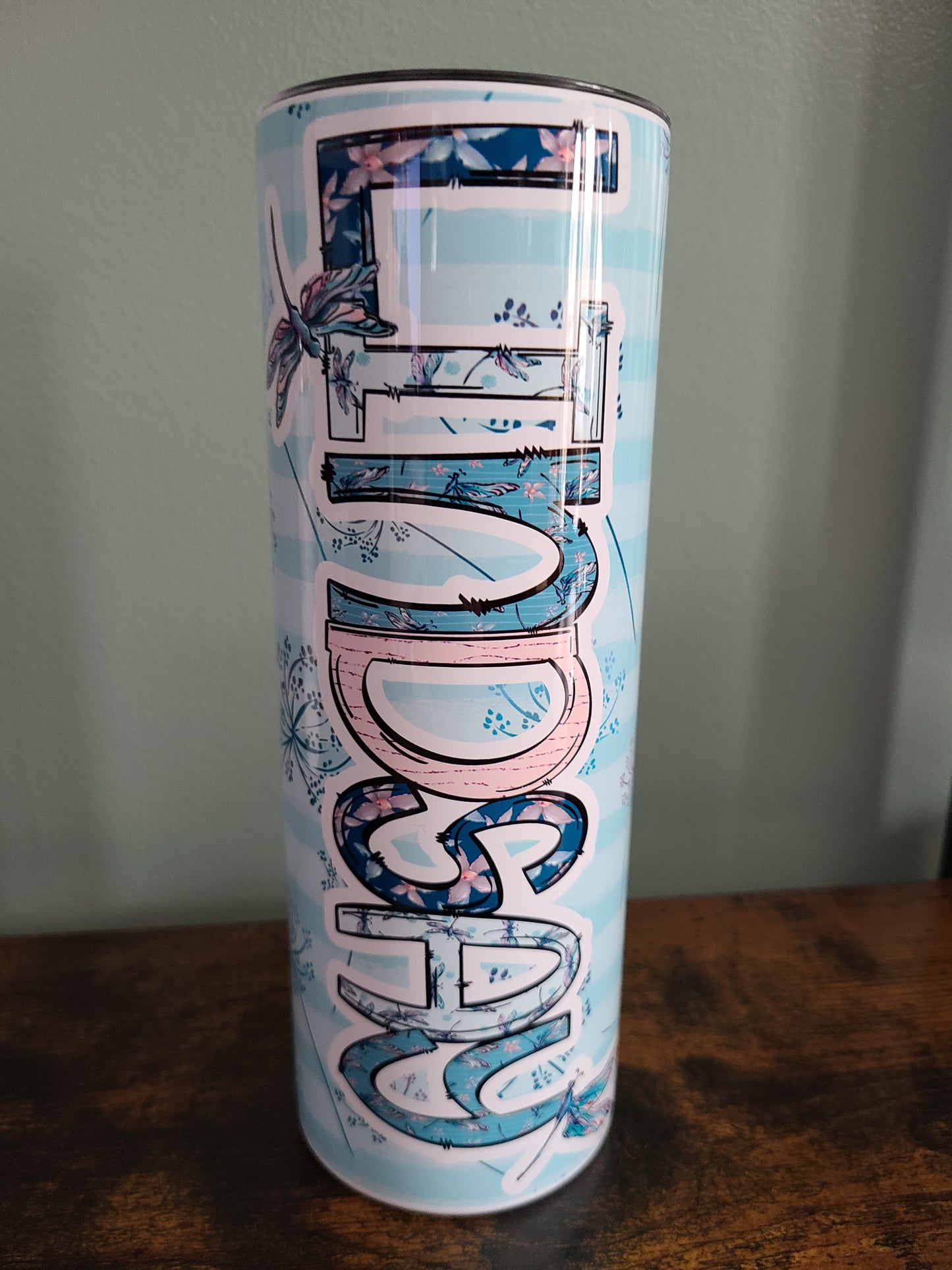 Dragonfly and Dandelions Personalized Skinny Tumbler