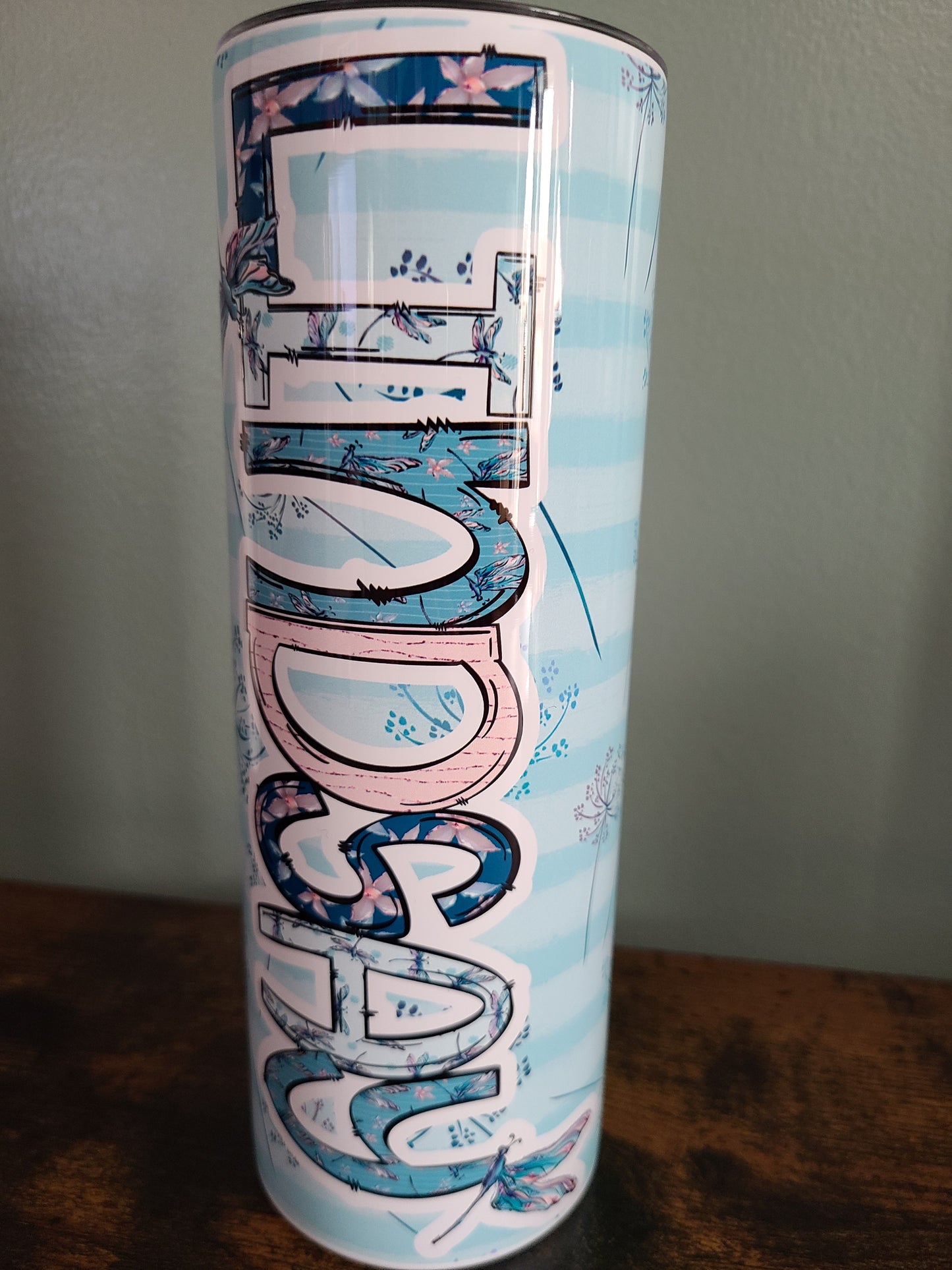 Dragonfly and Dandelions Personalized Skinny Tumbler