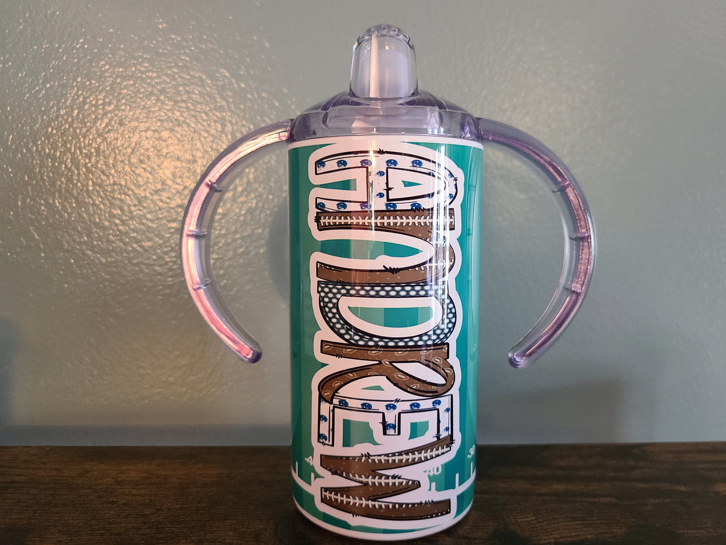 Football Personalized Sippy Cup with Bonus Lid