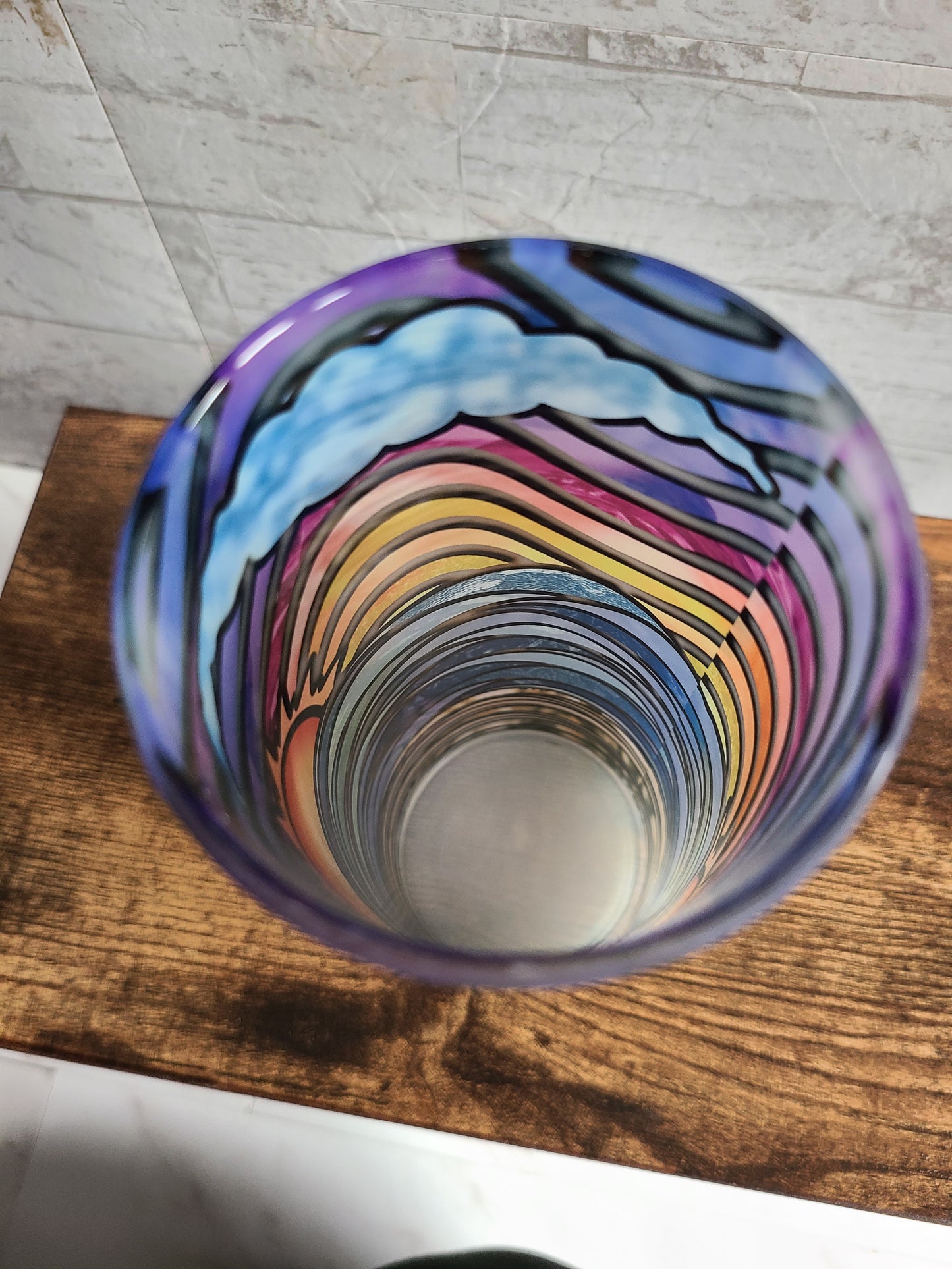 Colorful Sunset Stained Glass Frosted Glass Tumbler