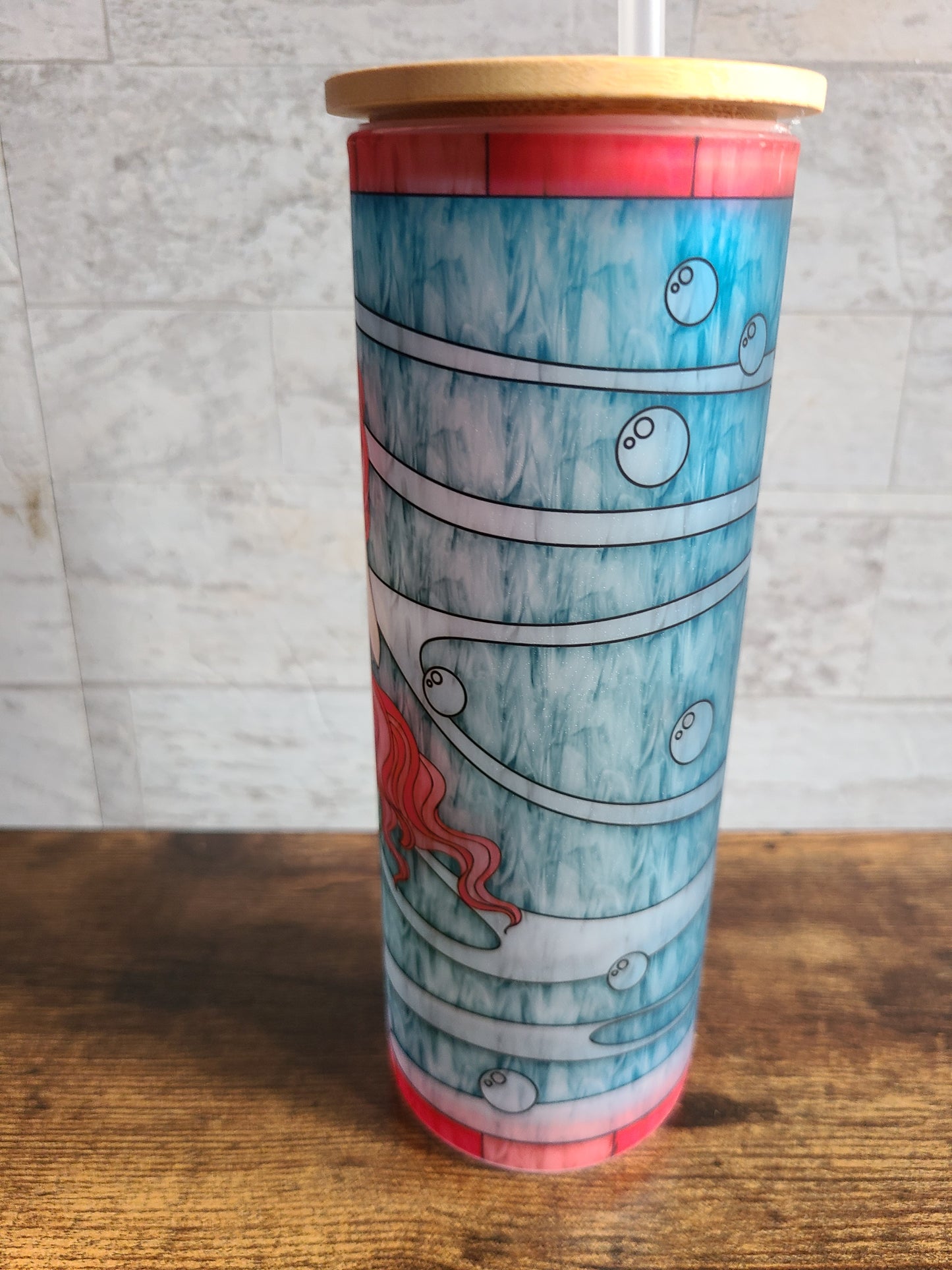 Mermaids Stained Glass Frosted Glass Tumbler