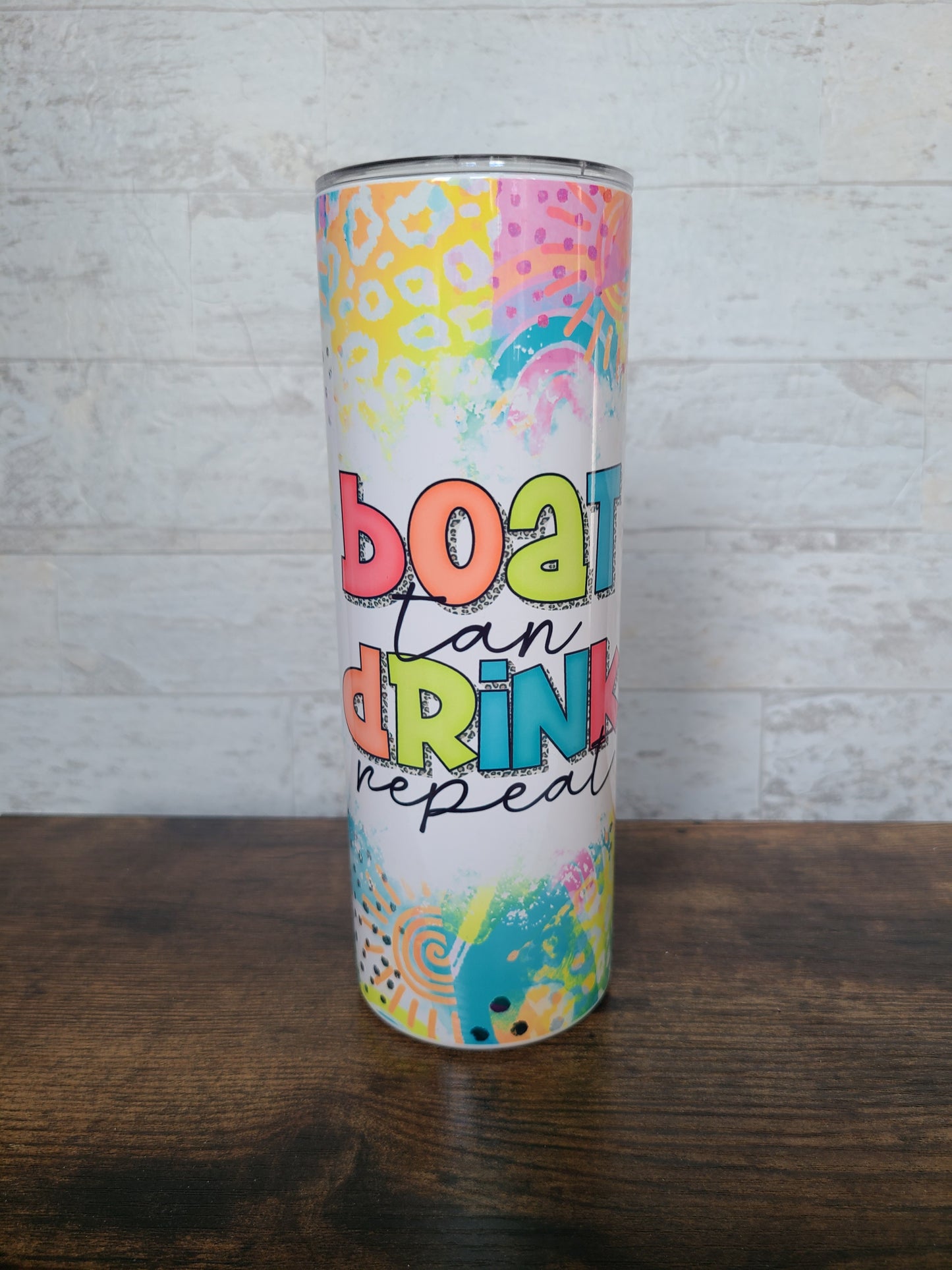Boat Tan Drink Repeat Tumbler