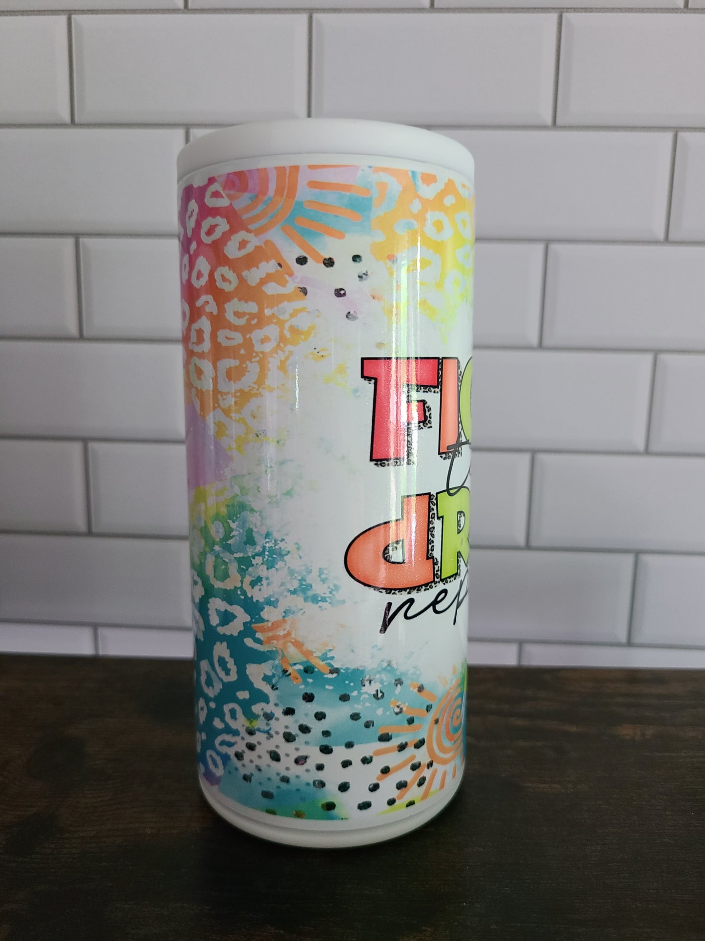 Float Tan Drink Repeat Skinny Can Cooler