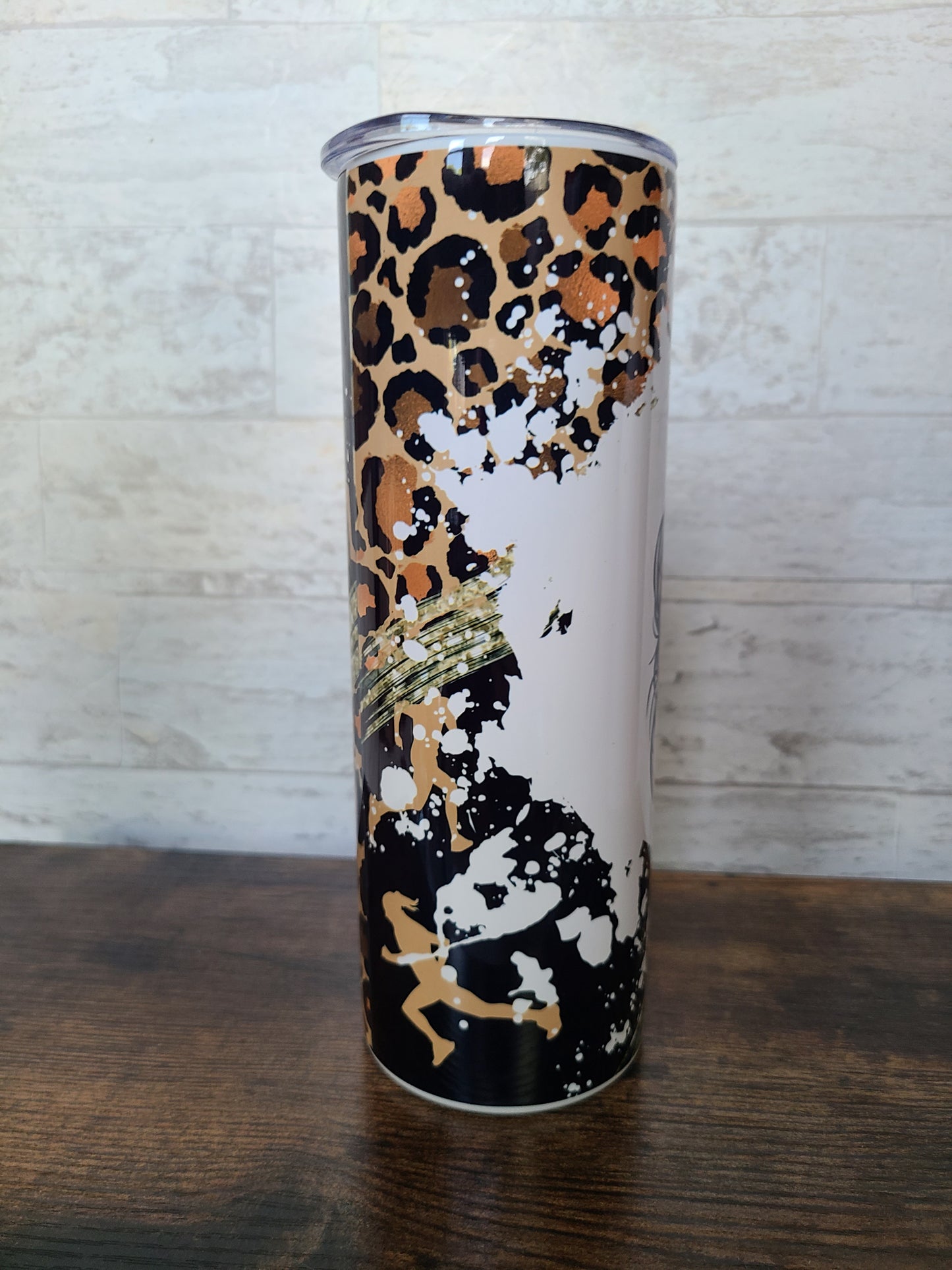 Track Mom Messy Bun 20 oz Skinny Tumbler