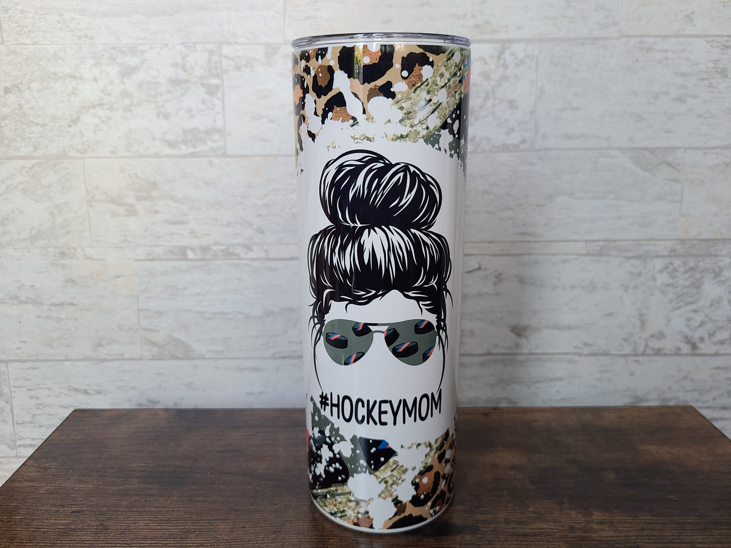 Hockey Mom Messy Bun 20 oz Skinny Tumbler