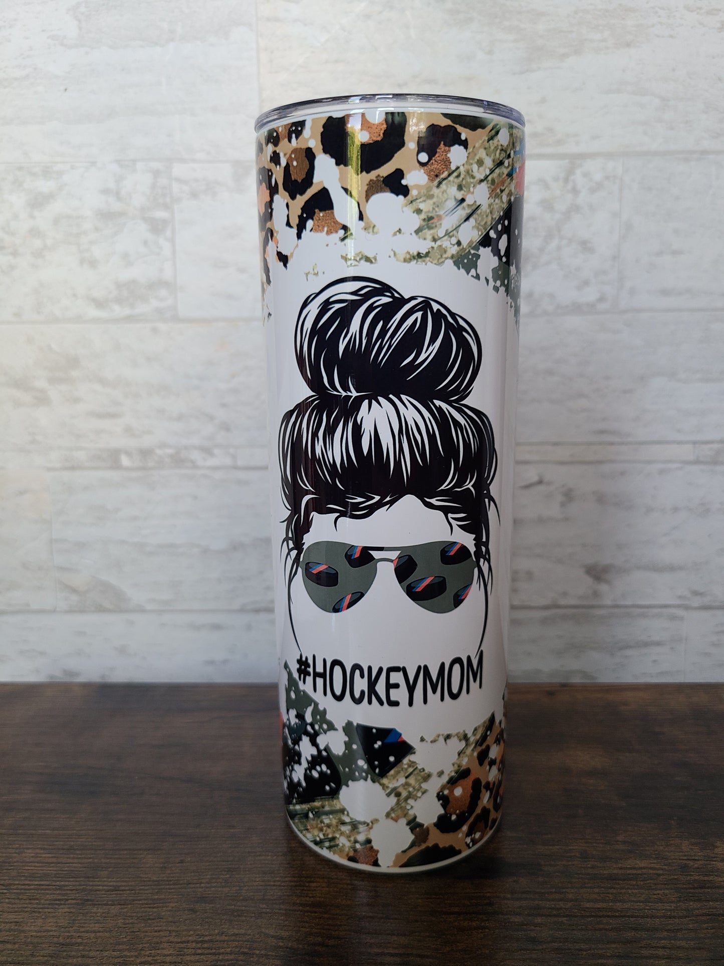 Hockey Mom Messy Bun 20 oz Skinny Tumbler
