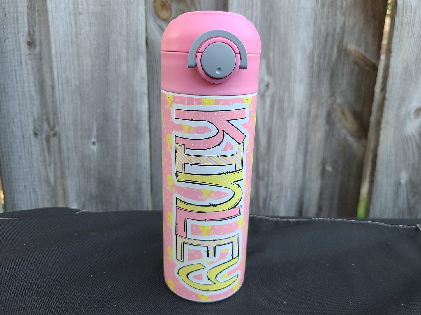 Rubber Duck Themed Flip Top Water Bottle - Personalized