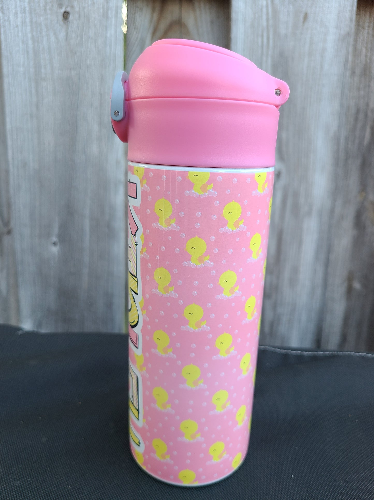 Rubber Duck Themed Flip Top Water Bottle - Personalized