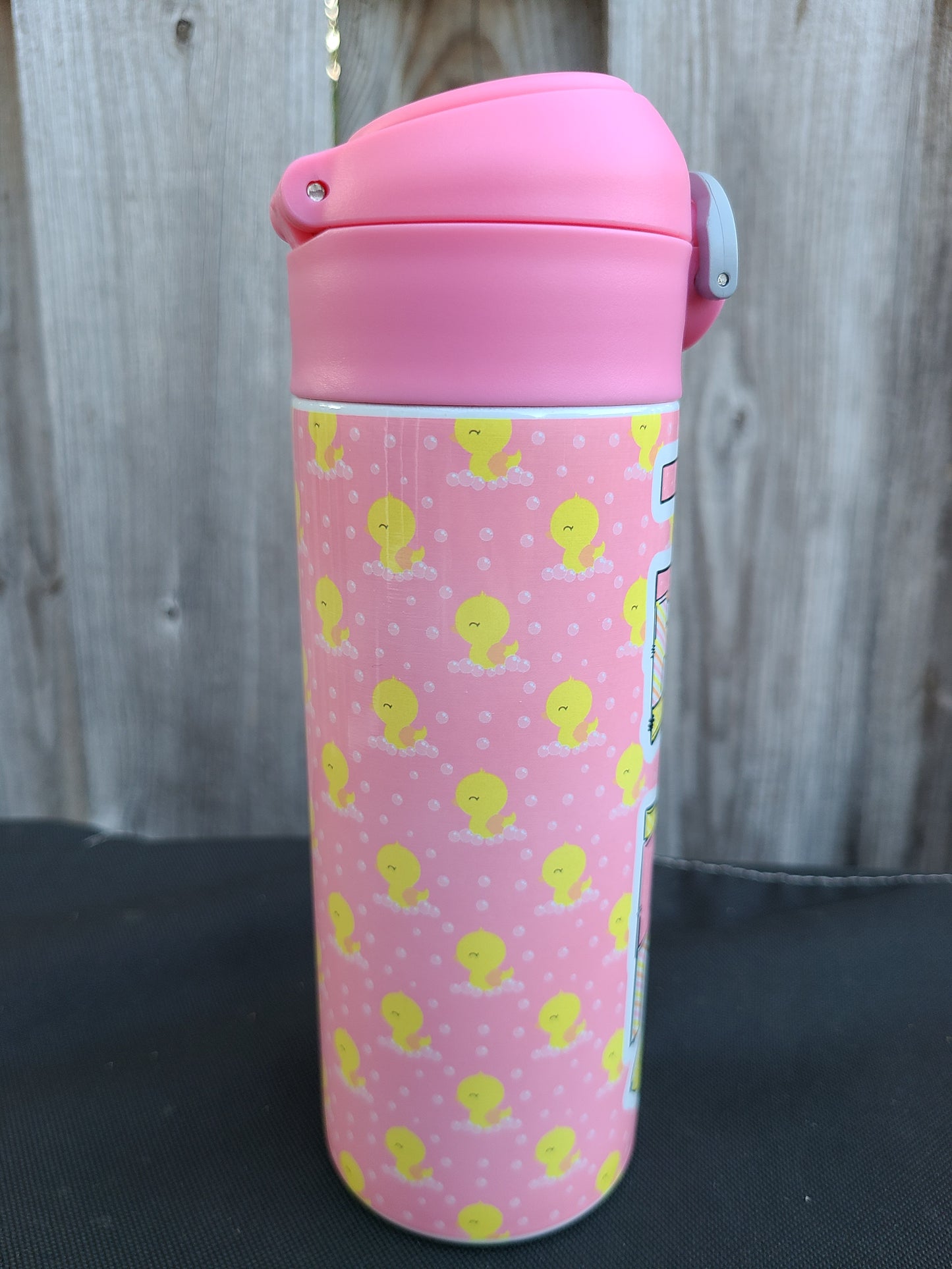 Rubber Duck Themed Flip Top Water Bottle - Personalized