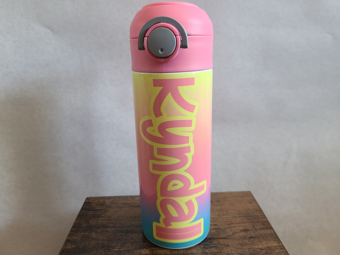 Rainbow Ombre Flip Top Water Bottle - Personalized