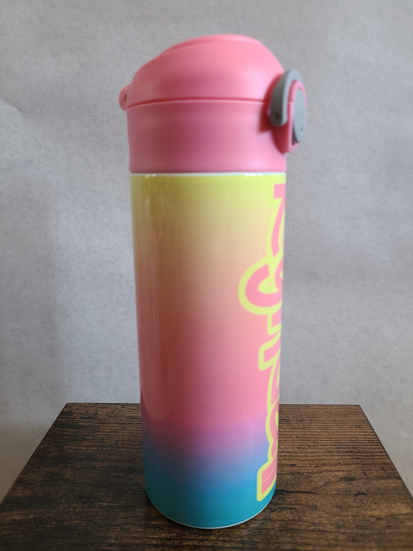 Rainbow Ombre Flip Top Water Bottle - Personalized