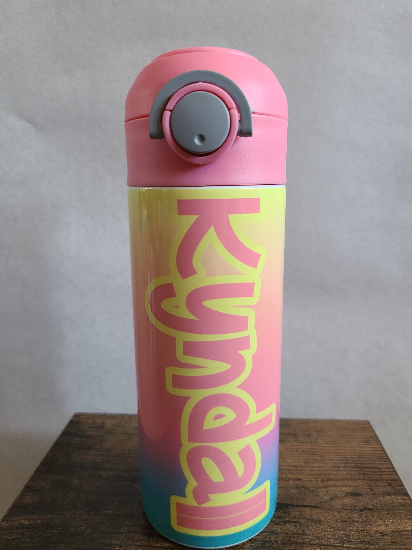 Rainbow Ombre Flip Top Water Bottle - Personalized