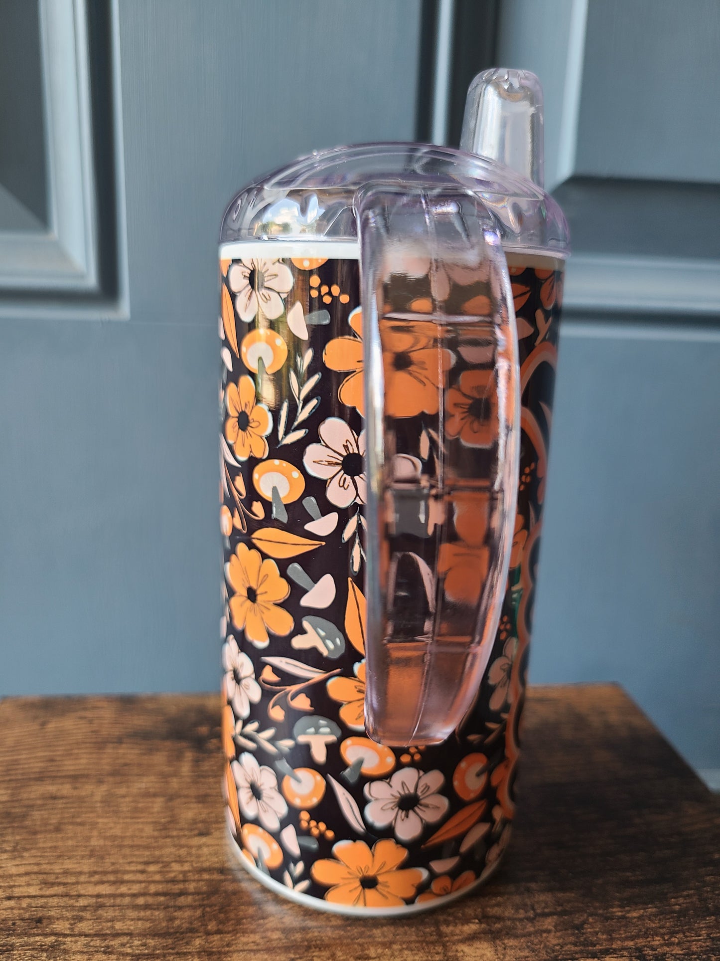 Fall Floral Water Bottle OR Sippy Cup - Personalized