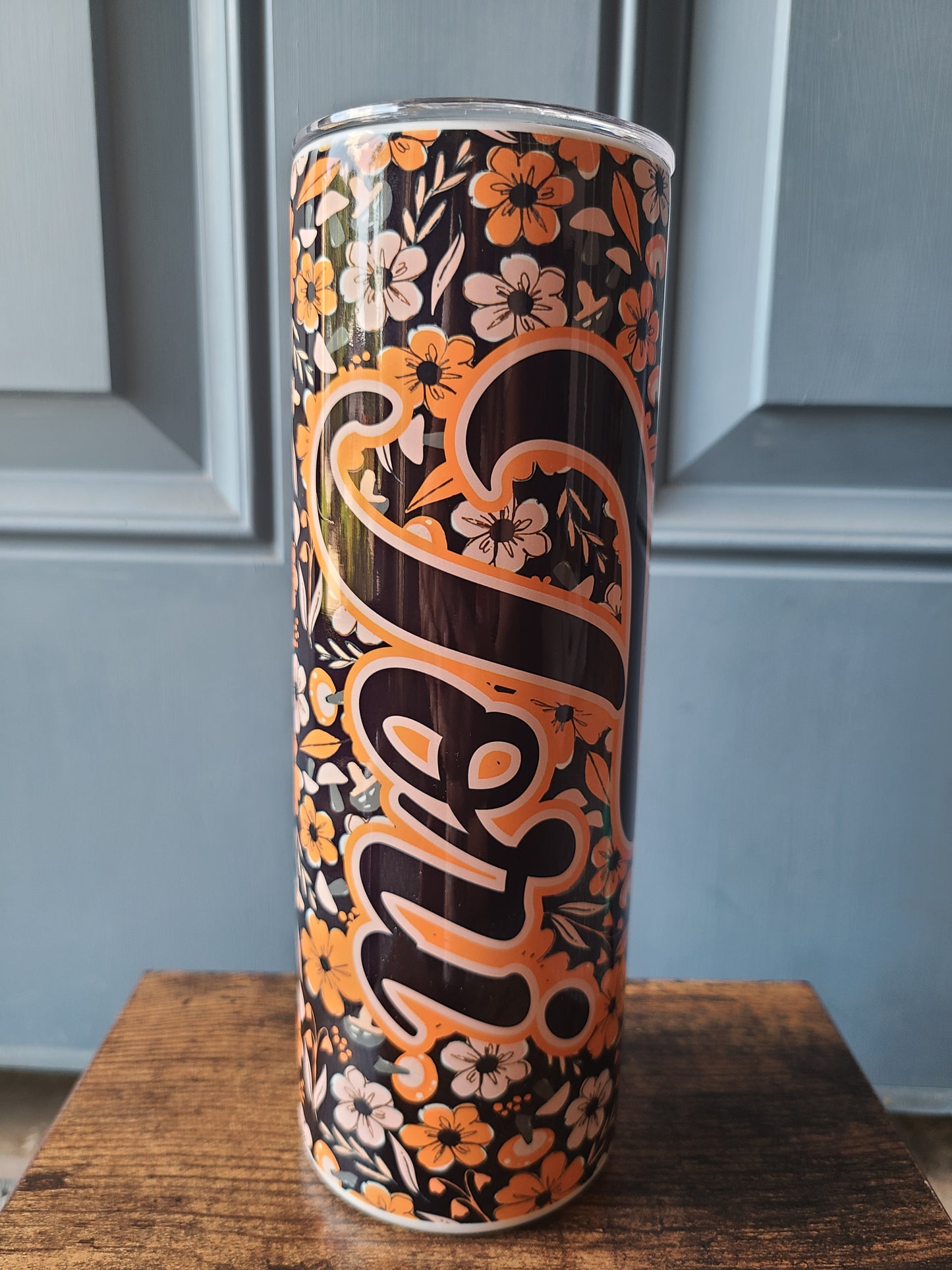 Fall Floral Personalized Skinny Tumbler